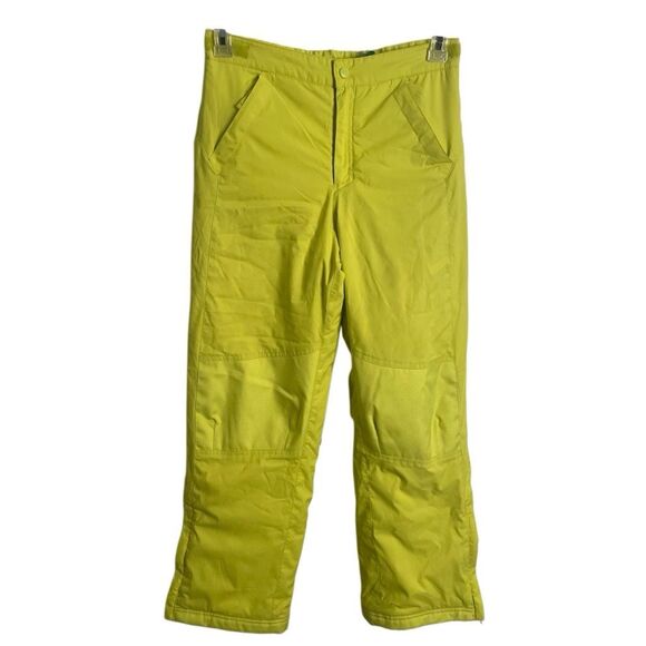 L.L. Bean Kids Cold Buster Snow Pants 12 Neon Lime Thinsulate Winter Warm School - Picture 1 of 11